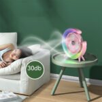 ⁦Ventilateur de table portable avec lampe G décorative à LED USB⁩ - الصورة ⁦3⁩
