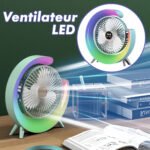 ⁦Ventilateur de table portable avec lampe G décorative à LED USB⁩ - الصورة ⁦8⁩