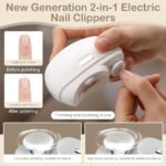 ⁦Coupe-ongles électrique 2 en 1 avec lumière LED - جهاز تقليم الأظافر للصغار والكبار⁩ - الصورة ⁦5⁩