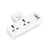 ⁦Prise de charge rapide domestique multifonctionnelle avec veilleuse QC 3.0 et système de sécurité enfants⁩ - الصورة ⁦3⁩