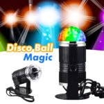 Projecteur boule cristal Rotative à Commande Vocale, Laser RVB  LED 220V