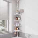 ⁦Étagère de douche d'angle à 4 niveaux réglable 260cm - رف حمام قابل للتعديل⁩ - الصورة ⁦2⁩