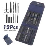 Ensembles 12 pcs de coupe-ongles professionnels en acier inoxydable