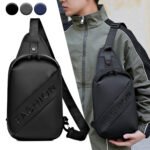 Fashion Black Sac de poitrine décontracté pour hommes avec bandoulière LX068