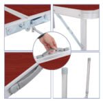 ⁦Table pliante valise Portable en métal aluminium 120 x 60 x 70 cm⁩ - الصورة ⁦4⁩