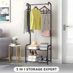 ⁦Porte Manteau et Organisateur de Chaussures en Métal avec Cintres  - علاقة ملابس ومنظم أحذية 2في1⁩ - الصورة ⁦5⁩