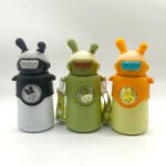 ⁦Bouteille Thermos en Acier Inoxydable 500 ml avec Paille, Motif Lapin pour Enfants⁩ - الصورة ⁦6⁩