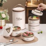 Lunch Box 3 étage avec Sac Isotherme Isolant – حافظة طعام حرارية 3 طبقات قابلة للاستخدام في الميكروويف