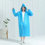 ⁦Manteau imperméable à capuche transparent, léger et réfléchissant,⁩ - الصورة ⁦5⁩