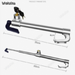 ⁦Serrure antivol Standard de frein et volant rétractable double crochet En Acier Inoxydable - قفل مضاد للسرقة فرامل وعجلة قيادة من الفولاذ المقاوم للصدأ⁩ - الصورة ⁦7⁩