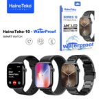 Smart Watch Étanche HainoTeko-10 avec 3 bracelets de luxe en acier inoxydable et silicone - ساعة ذكية أصلية
