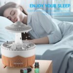 ⁦Lampe d'humidification par gouttelettes d'eau 350ML ultrasonique, avec télécommande⁩ - الصورة ⁦8⁩