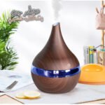 Humidificateur Électrique style bois 300ml Aromathérapie Diffuseur Avec 7 Couleur LED Lumière