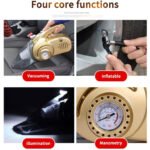 ⁦Aspirateur Portable 4 en 1 pour Voiture avec Gonfleur de Pneu Numérique - مكنسة كهربائية وجهاز نفخ العجلات⁩ - الصورة ⁦2⁩