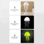 ⁦Lampe méduse RVB rechargeable avec capteur tactile et pieds dansants - مصباح ديكور على شكل قنديل⁩ - الصورة ⁦3⁩