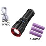 ⁦Lampe Torche à LED Haute Puissance 30W avec Batterie Lithium 18650 – مصباح يدوي عالي الطاقة مع بطارية ليثيوم⁩ - الصورة ⁦9⁩