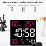 ⁦Horloge murale numérique forme carrée grand écran JH2301 - ساعة حائط رقمية⁩ - الصورة ⁦3⁩