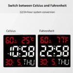 ⁦Horloge murale numérique forme carrée grand écran JH2301 - ساعة حائط رقمية⁩ - الصورة ⁦2⁩