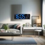 ⁦Horloge Numérique Murale et Table LED à Éclairage Bleu Inférieur – ساعة رقمية للحائط و المكتب بإضاءة سفلية زرقاء⁩ - الصورة ⁦6⁩