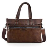 Cartable Homme en Simili Cuir Design Élégant Jeep 180551-12 Marron Foncé – حقيبة جلدية لون بني داكن