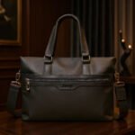 ⁦Cartable Homme en Simili Cuir Design Élégant Jeep 180551-12 Marron Foncé – حقيبة جلدية لون بني داكن⁩ - الصورة ⁦2⁩