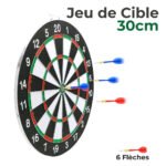 Jeu de fléchettes de cible 30 cm ( 6 fléches )