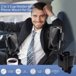 ⁦Support de téléphone pour voiture avec porte-gobelet rotation à 360° - حامل هواتف وأكواب في السيارة⁩ - الصورة ⁦2⁩