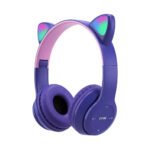 Casque Bluetooth sans fil avec oreilles de chat LED clignotantes KT-49M - سماعات رأسية