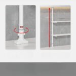 ⁦Étagère réglable à 2 niveaux avec double barre de Ajustable - حامل أغراض في المطبخ⁩ - الصورة ⁦3⁩