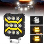 Phare LED Anti-brouillard 1PCS avec 5 Modes d'éclairage  12V-24V IP68 étanche - مصباح عالي السطوع للسيارات والدراجات النارية