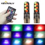 ⁦Lot de 2 LED Multicolore pour Voiture 12V T10⁩ - الصورة ⁦2⁩