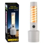 ⁦Lampe de poche à double source de lumière chargement USB⁩ - الصورة ⁦2⁩