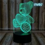 ⁦Lampe Veilleuse de bureau 3D 7 lumières changeantes de couleurs En Acrylique⁩ - الصورة ⁦4⁩