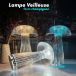 Veilleuses transparentes avec télécommande tactile en forme de champignon
