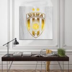 ⁦Cadre en Acrylique Effet Gold Miroir Motif Club USMA⁩ - الصورة ⁦3⁩