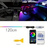 ⁦Bande lumineuse LED en néon RGB pour intérieur de voiture, éclairage suivi son d'ambiance Avec app et télécommande⁩ - الصورة ⁦4⁩