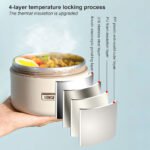 ⁦Lunch Box 4 étage avec Sac Isotherme Isolant – حافظة طعام حرارية 4 طبقات قابلة للاستخدام في الميكروويف⁩ - الصورة ⁦4⁩