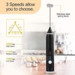 ⁦Mousseur à Lait 3 Vitesses Électrique Rechargeable – جهاز صنع رغوة الحليب الكهربائي القابل لإعادة الشحن⁩ - الصورة ⁦2⁩