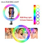 ⁦MJ-36 RGB LED Soft Ring Light With Stand-Selfie Light⁩ - الصورة ⁦7⁩