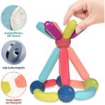 ⁦Blocs de Construction Magnétiques 42 pièces pour Enfants - لعبة تركيب القطع المغناطسية للأطفال⁩ - الصورة ⁦2⁩