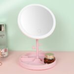 ⁦Miroir cosmétique avec lumière LED en forme Rond Rechargeable⁩ - الصورة ⁦2⁩