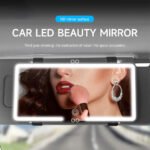 ⁦Miroir de courtoisie rechargeable double buttons avec 3 modes d’éclairage - مرآة مكياج مضيئة للسيارات⁩ - الصورة ⁦4⁩