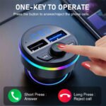 ⁦Transmetteur Bluetooth pour voiture, voiture Mp3 Player Radio Aux Adapter Lecteur de Musique⁩ - الصورة ⁦6⁩