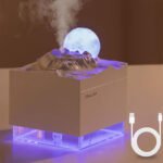 ⁦Humidificateur Cube 300 ml avec Veilleuse de Lune Colorée - معطر جو في الغرفة⁩ - الصورة ⁦3⁩