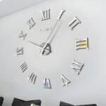 Horloge Murale Romain 3D pour Salon Chambre Décorations Moderne - Silver