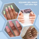 ⁦500 faux ongles carrés transparents professionnels en acrylique - طقم أظافر صناعية⁩ - الصورة ⁦7⁩