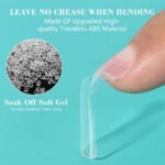 ⁦500 faux ongles carrés transparents professionnels en acrylique - طقم أظافر صناعية⁩ - الصورة ⁦6⁩