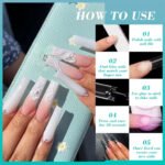 ⁦500 faux ongles carrés transparents professionnels en acrylique - طقم أظافر صناعية⁩ - الصورة ⁦3⁩