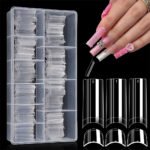 500 faux ongles carrés transparents professionnels en acrylique - طقم أظافر صناعية