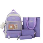 ⁦Ensemble de sacs d’école Kawai pour adolescents 4Pcs V3 CLBD Mauve – محفظة 4 قطع كاواي بنفسجي⁩ - الصورة ⁦3⁩
